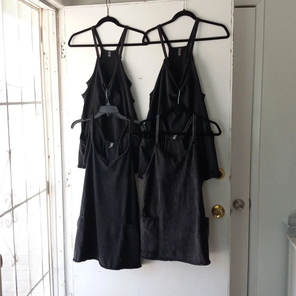 🔥 NWOT!! 🔥 Free People Hot Shot Mini Dress washed black Size S